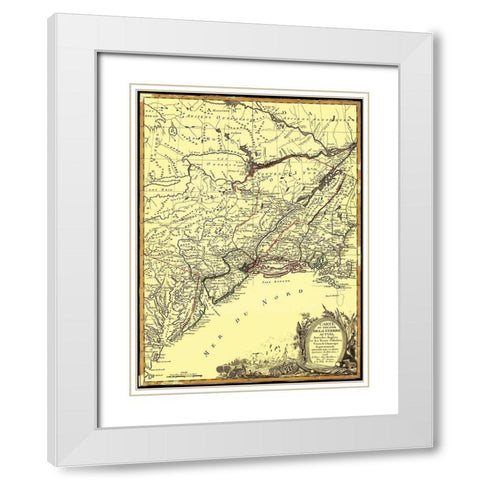 English with Thirteen Colonies - Eliot 1778 White Modern Wood Framed Art Print with Double Matting by Eliot