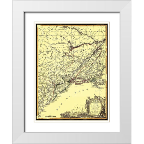 English with Thirteen Colonies - Eliot 1778 White Modern Wood Framed Art Print with Double Matting by Eliot