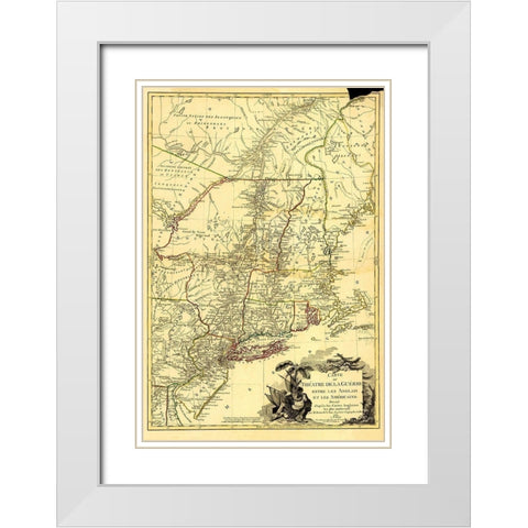 Theatre War English Americans White Modern Wood Framed Art Print with Double Matting by Brion de la Tour