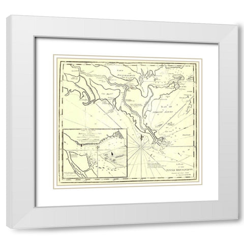 River Mississippi - Carleton 1770 White Modern Wood Framed Art Print with Double Matting by Carleton
