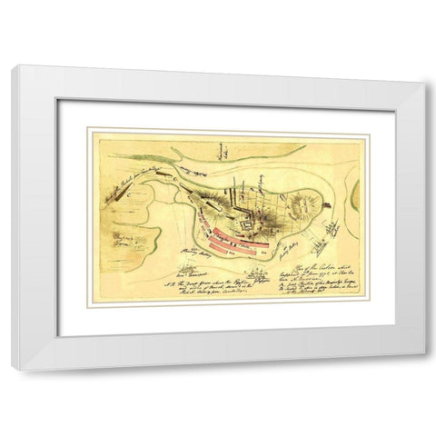 Action June 17th 1775 at Charles Town - Page 1775 White Modern Wood Framed Art Print with Double Matting by Page