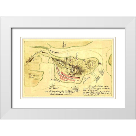 Action June 17th 1775 at Charles Town - Page 1775 White Modern Wood Framed Art Print with Double Matting by Page