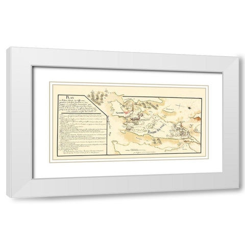Rhode Island - Lafayette 1778 White Modern Wood Framed Art Print with Double Matting by Lafayette