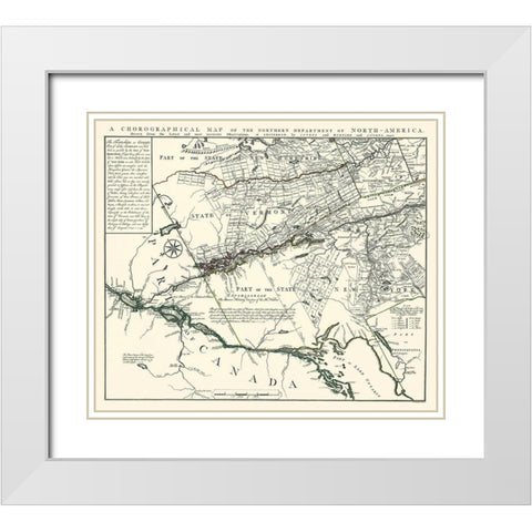 Northern Department of North America - Mortier White Modern Wood Framed Art Print with Double Matting by Mortier
