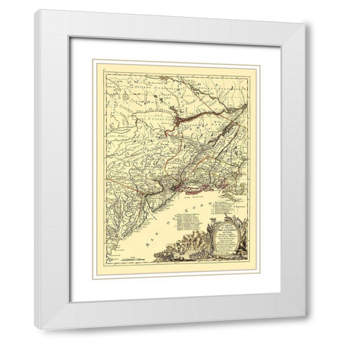 English with Thirteen Colonies North America White Modern Wood Framed Art Print with Double Matting by Eliot