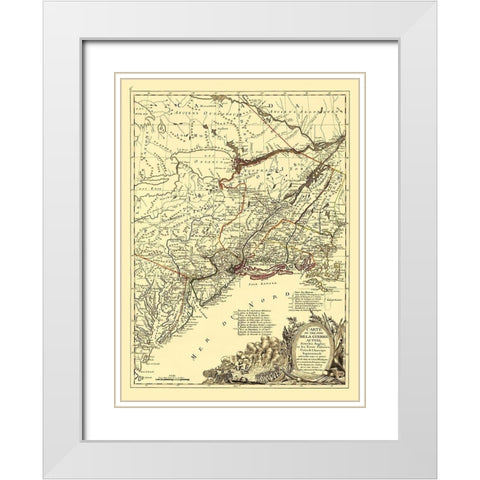 English with Thirteen Colonies North America White Modern Wood Framed Art Print with Double Matting by Eliot