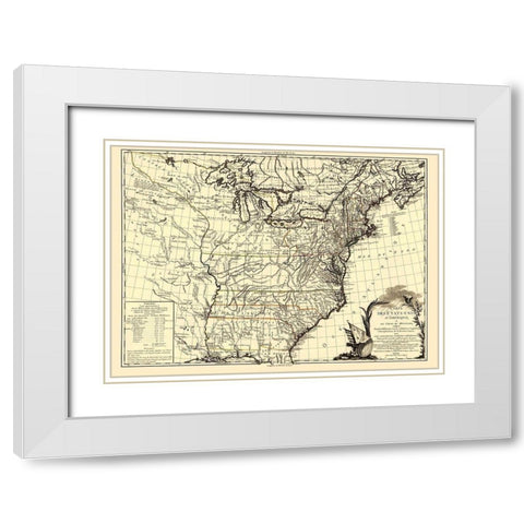 United States Course of Mississippi White Modern Wood Framed Art Print with Double Matting by Brion de la Tour