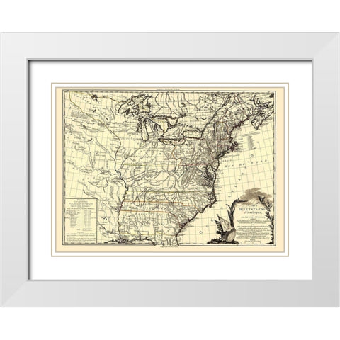 United States Course of Mississippi White Modern Wood Framed Art Print with Double Matting by Brion de la Tour