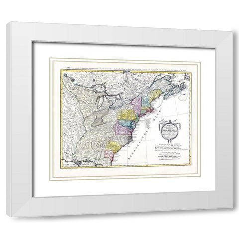Chart United States North America - Homann 1784 White Modern Wood Framed Art Print with Double Matting by Homann