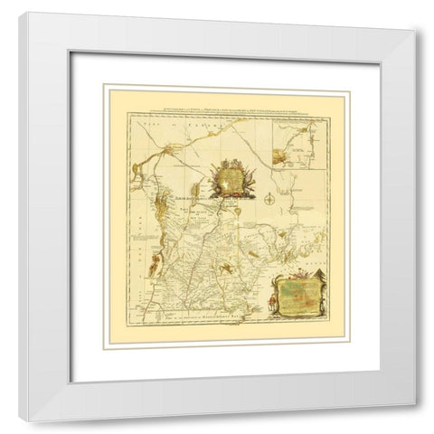 New Hampshire in New England - Blanchard 1783 White Modern Wood Framed Art Print with Double Matting by Blanchard