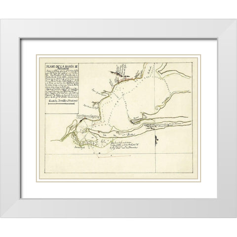 Pensacola Bay Florida - Paredes 1780 White Modern Wood Framed Art Print with Double Matting by Paredes