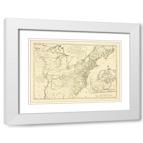 United States Treaty of Peace Sept 3rd 1783 White Modern Wood Framed Art Print with Double Matting by McMurray