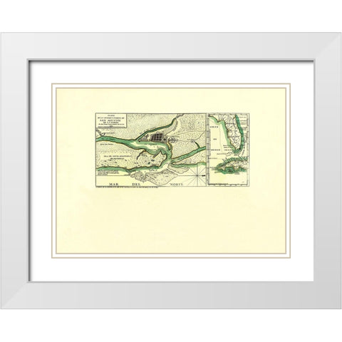 Port of St Augustine in Florida - Lopez 1783 White Modern Wood Framed Art Print with Double Matting by Lopez