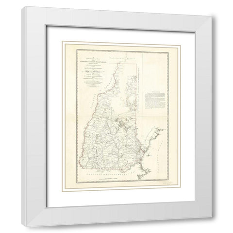 Province of New Hampshire - Holland 1784 White Modern Wood Framed Art Print with Double Matting by Holland