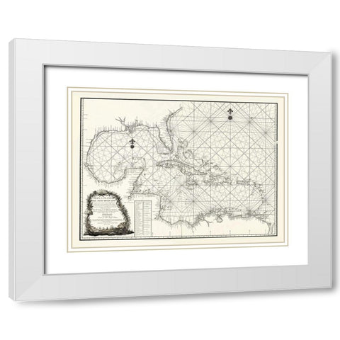 Caribbean Mexico - 1787 White Modern Wood Framed Art Print with Double Matting by Unknown