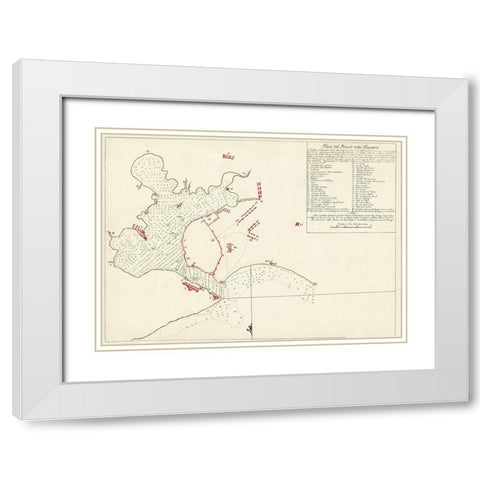 Port of Havanna Cuba - 1783 White Modern Wood Framed Art Print with Double Matting by Unknown