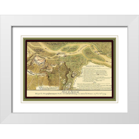 Savannah Georgia Siege - Ozanne 1779 White Modern Wood Framed Art Print with Double Matting by Ozanne