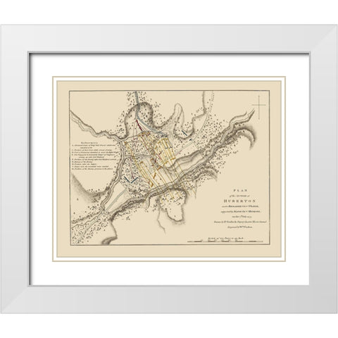 Action at Huberton Vermont - Gerlach 1777 White Modern Wood Framed Art Print with Double Matting by Gerlach