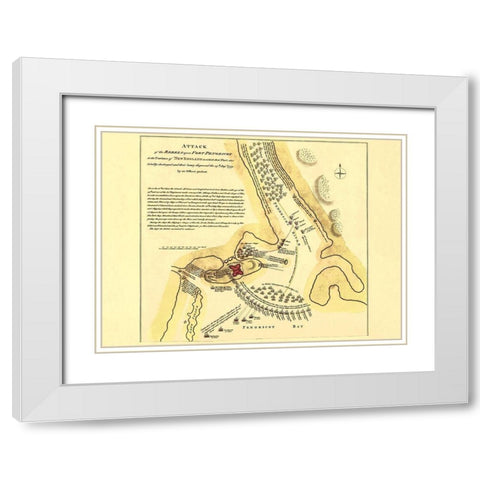 Fort Penobscot New England Battle - Jefferys 1779 White Modern Wood Framed Art Print with Double Matting by Jefferys