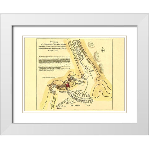 Fort Penobscot New England Battle - Jefferys 1779 White Modern Wood Framed Art Print with Double Matting by Jefferys