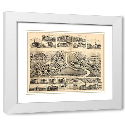 Lonsdale Rhode Island - Bailey 1888  White Modern Wood Framed Art Print with Double Matting by Bailey