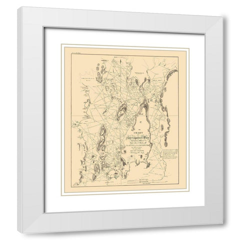 Narragansett Bay - US Navy 1832 White Modern Wood Framed Art Print with Double Matting by US Navy