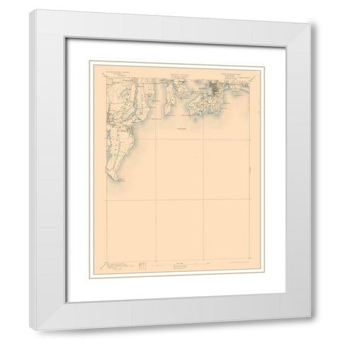Newport Rhode Island Sheet - USGS 1894 White Modern Wood Framed Art Print with Double Matting by USGS