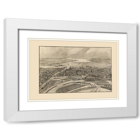 Providence Rhode Island - Mason 1896 White Modern Wood Framed Art Print with Double Matting by Mason