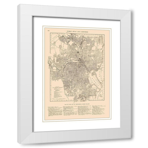 Providence  Rhode Island - Reynold 1921 White Modern Wood Framed Art Print with Double Matting by Reynold