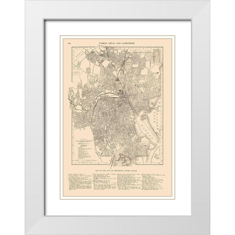 Providence  Rhode Island - Reynold 1921 White Modern Wood Framed Art Print with Double Matting by Reynold