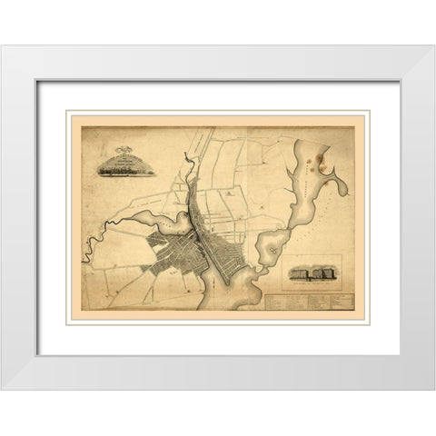 Providence Rhode Island - Anthony 1823  White Modern Wood Framed Art Print with Double Matting by Anthony
