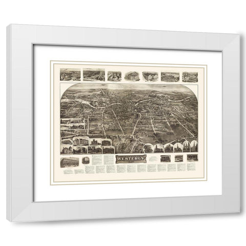 Westerly Rhode Island - Hughes 1911 White Modern Wood Framed Art Print with Double Matting by Hughes