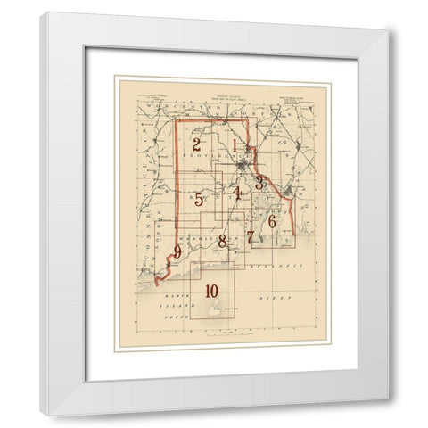 Rhode Island Rhode Island Index Sheet - USGS 1891 White Modern Wood Framed Art Print with Double Matting by USGS