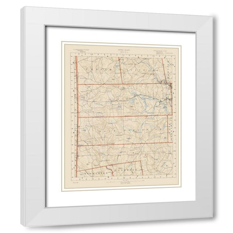 Rhode Island 5 of 10 Sheet - USGS 1891 White Modern Wood Framed Art Print with Double Matting by USGS