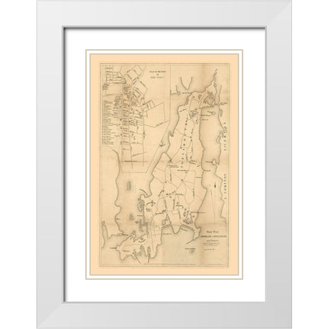 Rhode Island - Hammett 1849  White Modern Wood Framed Art Print with Double Matting by Hammett