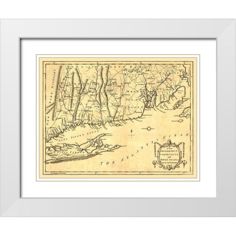 Rhode Island -1780 White Modern Wood Framed Art Print with Double Matting by Unknown