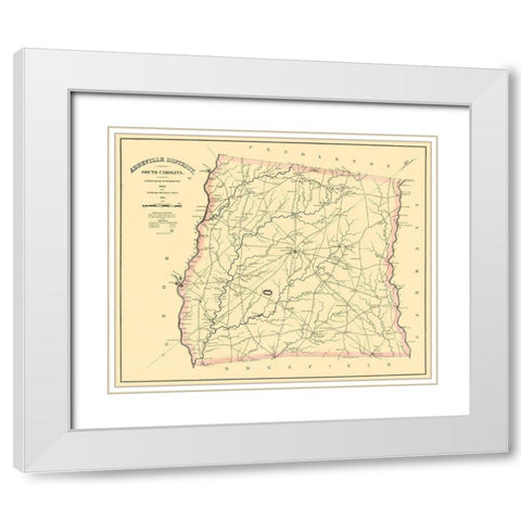 Abbeville South Carolina Landowner - Mills 1825 White Modern Wood Framed Art Print with Double Matting by Mills