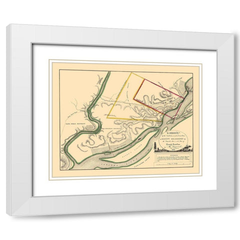 Mount Dearborn, South Carolina - Macomb 1809 White Modern Wood Framed Art Print with Double Matting by Macomb