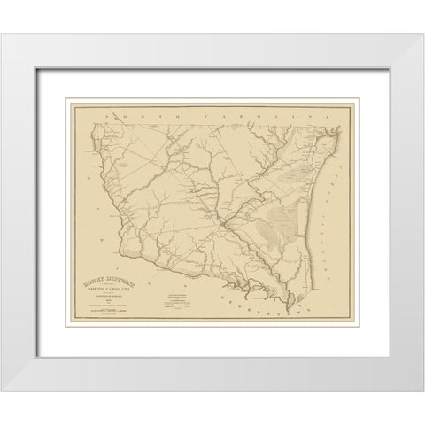 Horry South Carolina Landowner - Mills 1825 White Modern Wood Framed Art Print with Double Matting by Mills