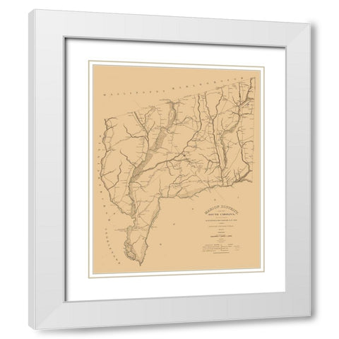Marion County South Carolina - Harlee 1825  White Modern Wood Framed Art Print with Double Matting by Harlee