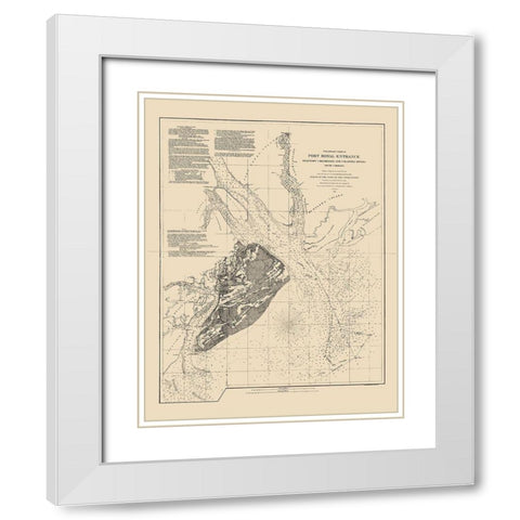 Port Royal Entrance - USCS 1862 White Modern Wood Framed Art Print with Double Matting by USCS