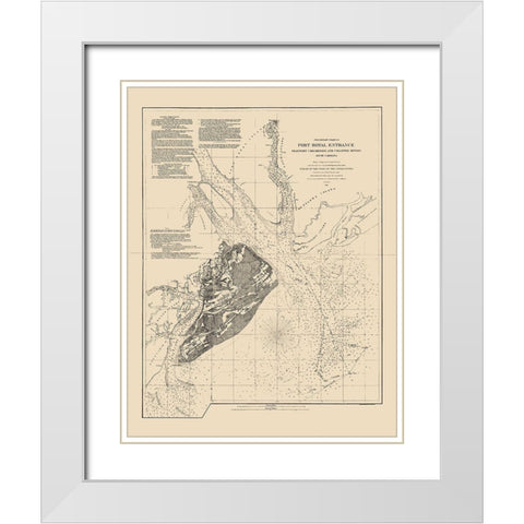 Port Royal Entrance - USCS 1862 White Modern Wood Framed Art Print with Double Matting by USCS