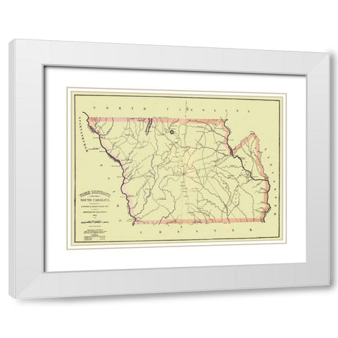 York South Carolina Landowner - Mills 1825 White Modern Wood Framed Art Print with Double Matting by Mills