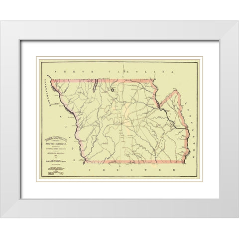 York South Carolina Landowner - Mills 1825 White Modern Wood Framed Art Print with Double Matting by Mills