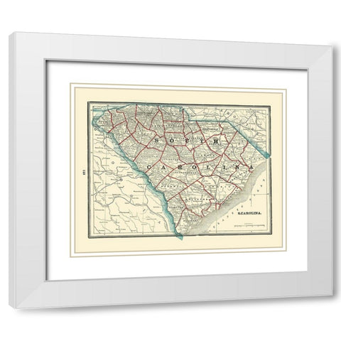 South Carolina - Rathbun 1893 White Modern Wood Framed Art Print with Double Matting by Rathbun