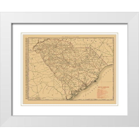 South Carolina -1900 White Modern Wood Framed Art Print with Double Matting by Unknown