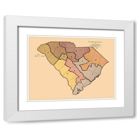 South Carolina -1882 White Modern Wood Framed Art Print with Double Matting by Unknown