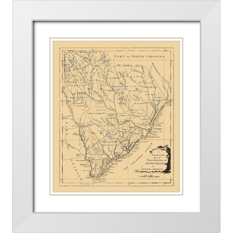 South Carolina -1779 White Modern Wood Framed Art Print with Double Matting by Unknown