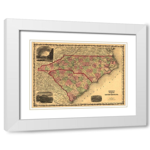 South Carolina - Browning 1861  White Modern Wood Framed Art Print with Double Matting by Browning