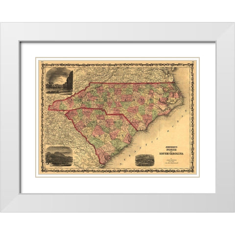 South Carolina - Browning 1861  White Modern Wood Framed Art Print with Double Matting by Browning